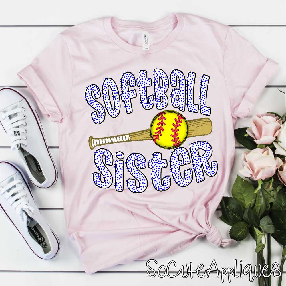 CUSTOM Softball Sister bat and plain ball *DTF* Transfer - Image 2