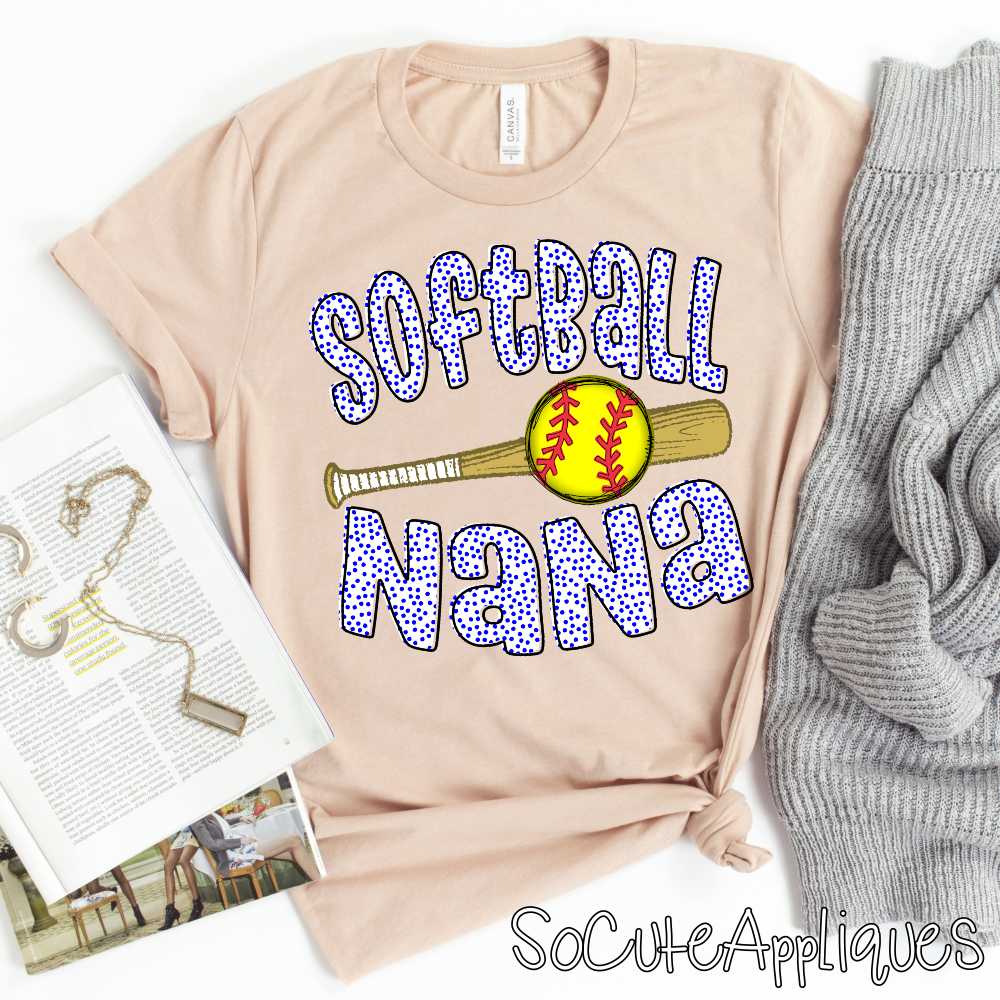 CUSTOM Softball Nana bat and plain ball *DTF* Transfer - Image 2