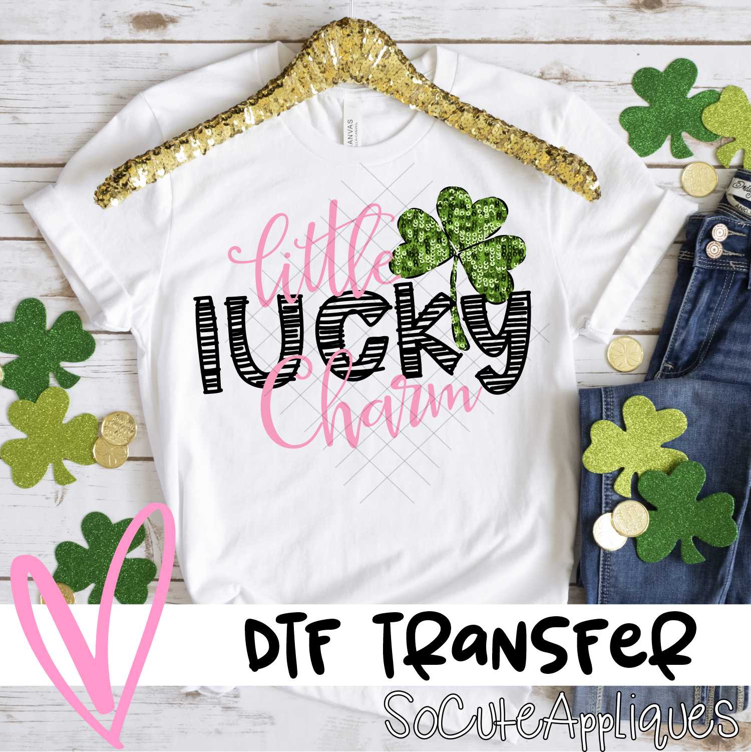 Little lucky charm pink *DTF* Transfer