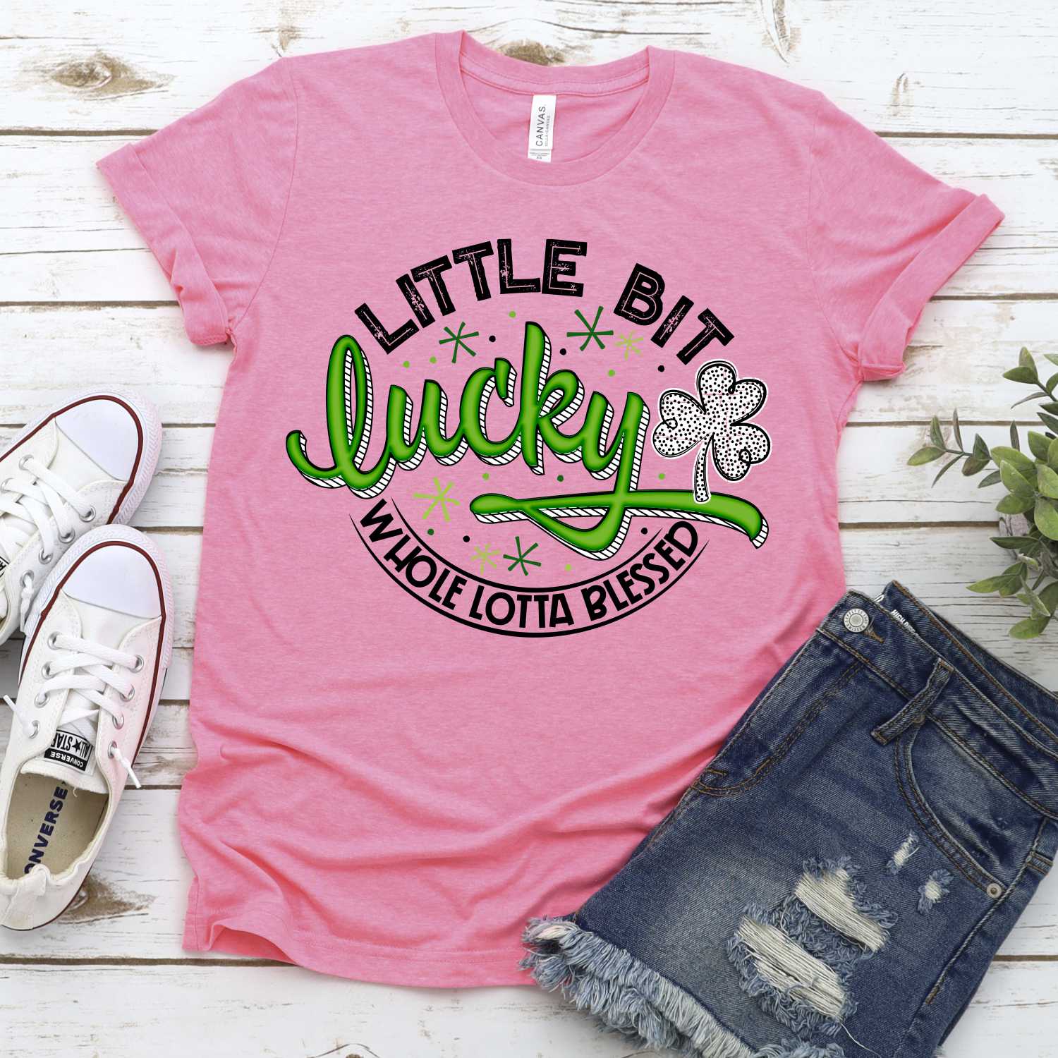 Little bit lucky whole lotta blessed green *DTF* Transfer - Image 2