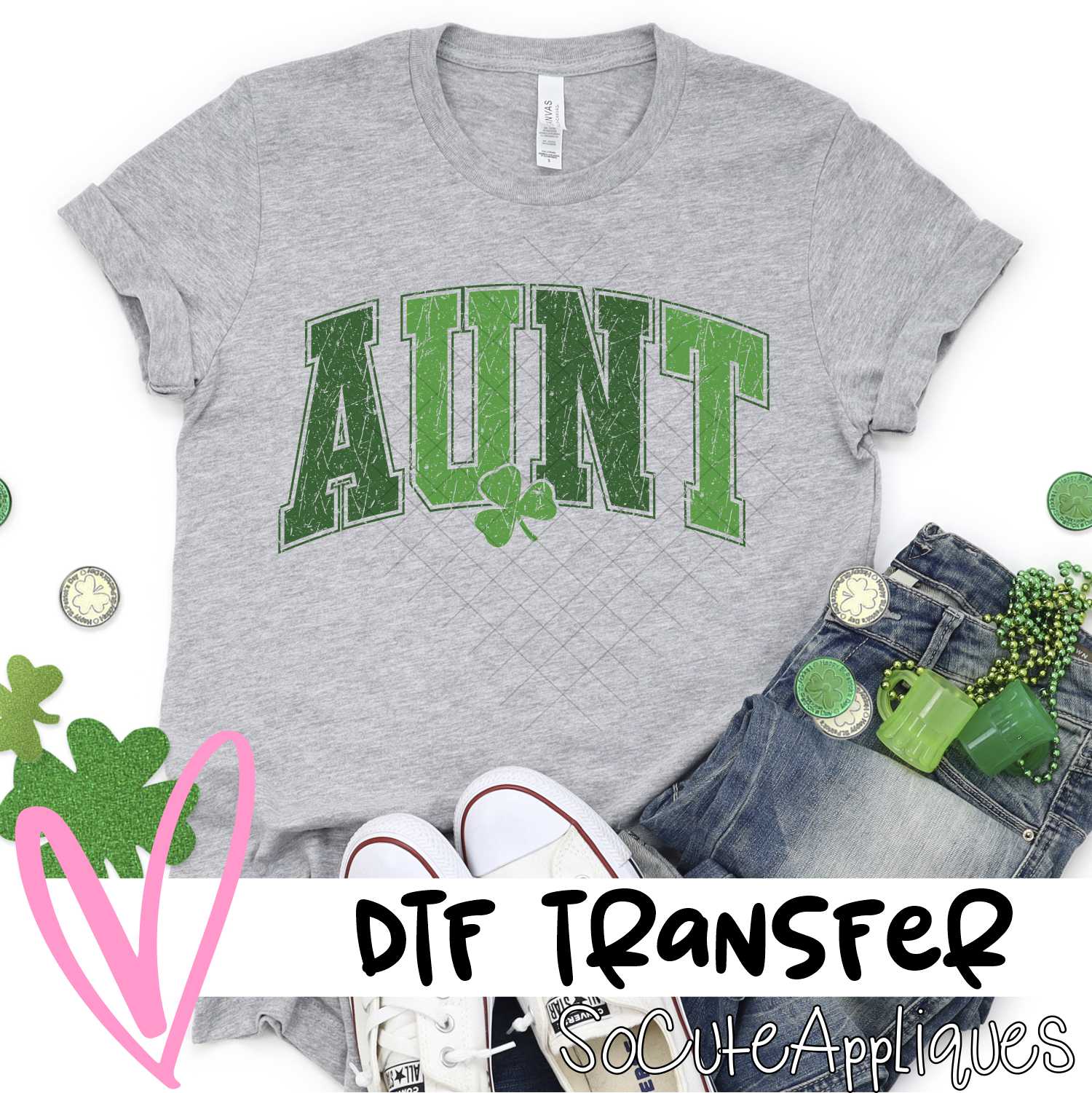 Aunt green clover *DTF* Transfer