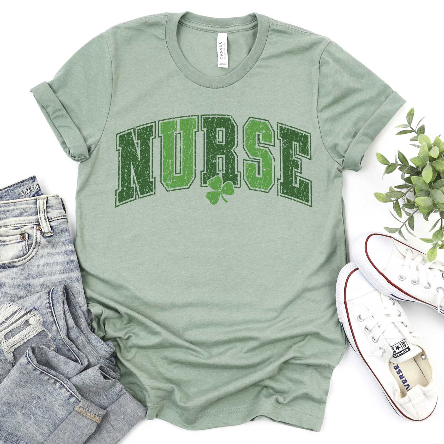 Nurse green clover *DTF* Transfer - Image 2