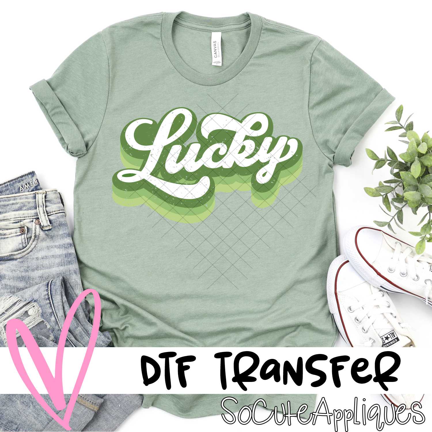 Lucky stacked layered script *DTF* Transfer – socuteappliques.net