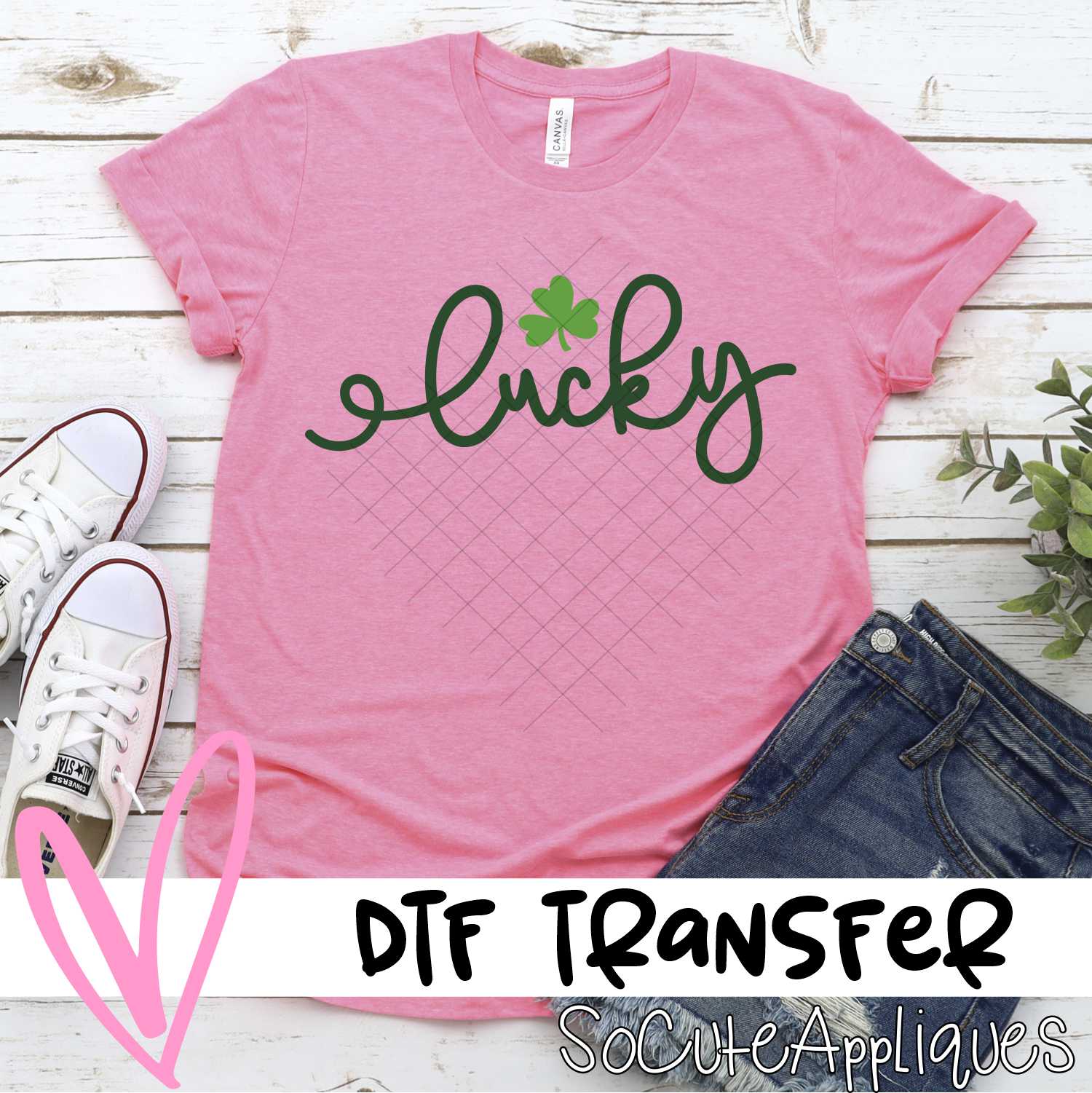 Lucky swirly with clover *DTF* Transfer