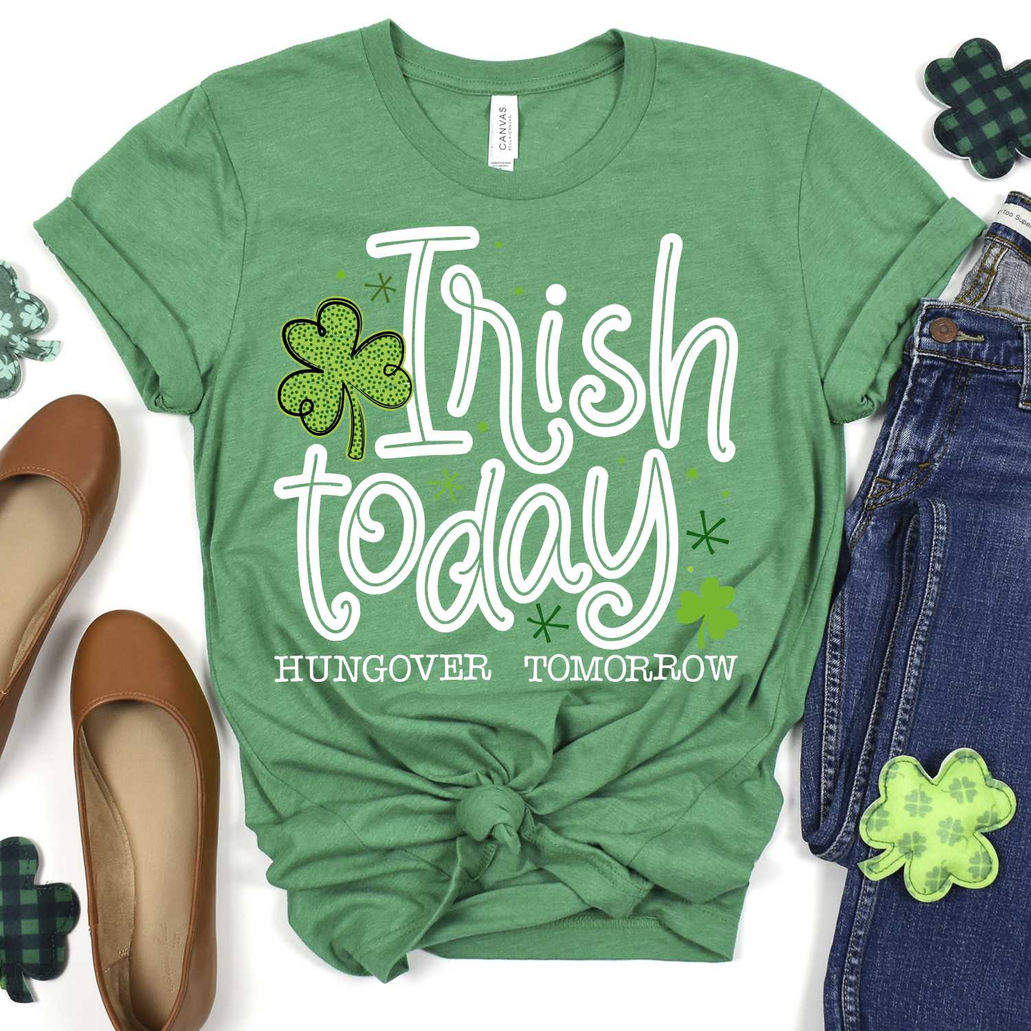Irish today hungover tomorrow WHITE *DTF* Transfer - Image 2