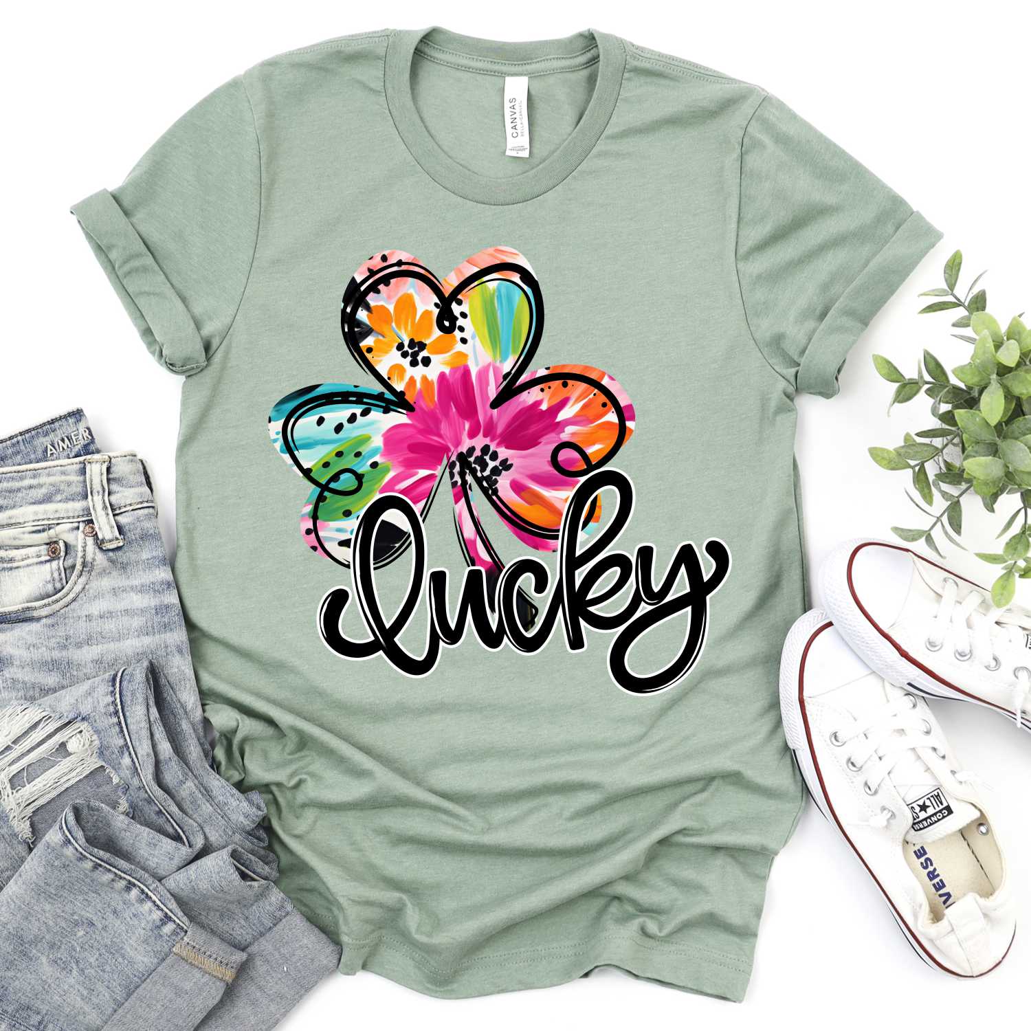 Bright flower clover black lucky *DTF* Transfer - Image 2