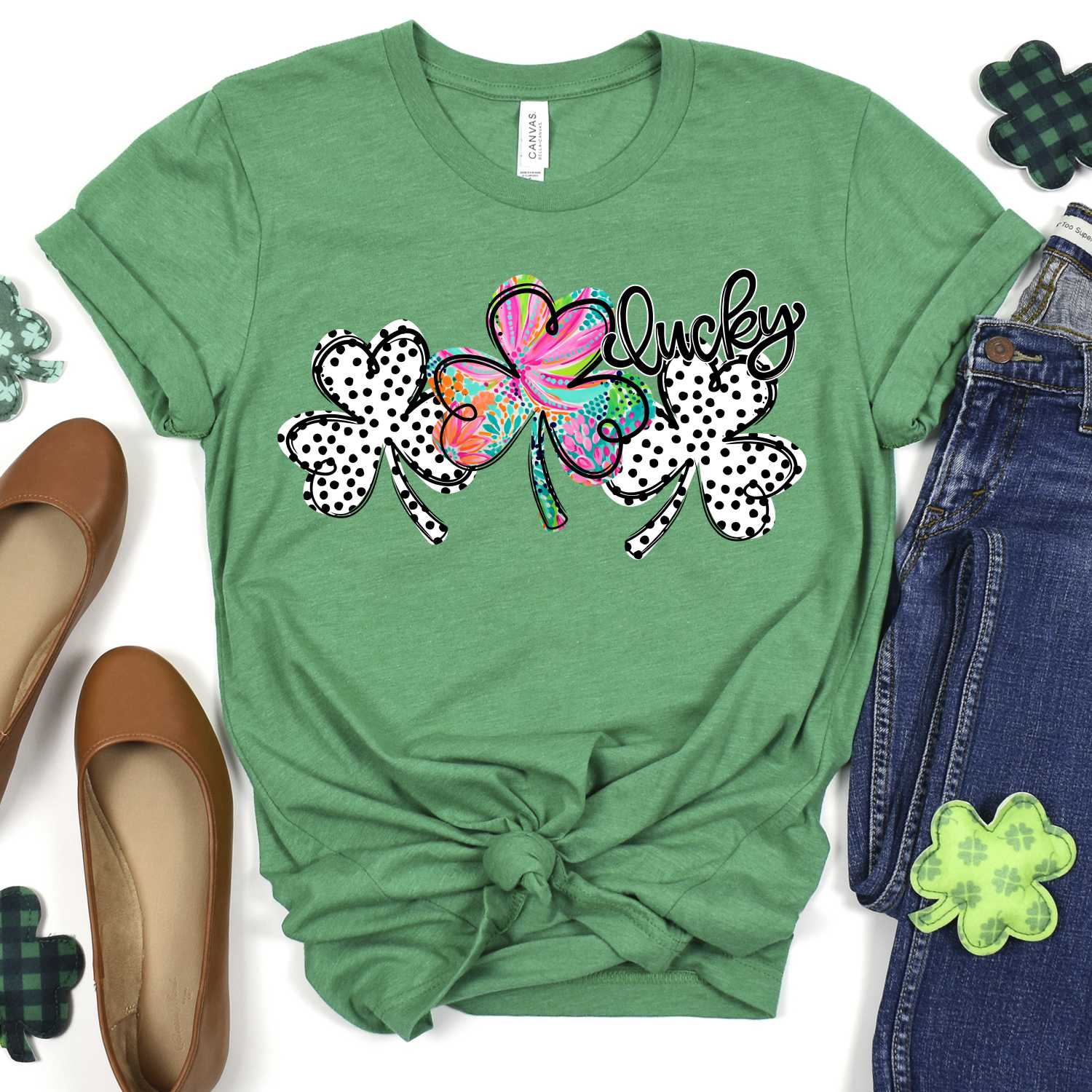 Triple clover bright color dots *DTF* Transfer - Image 2
