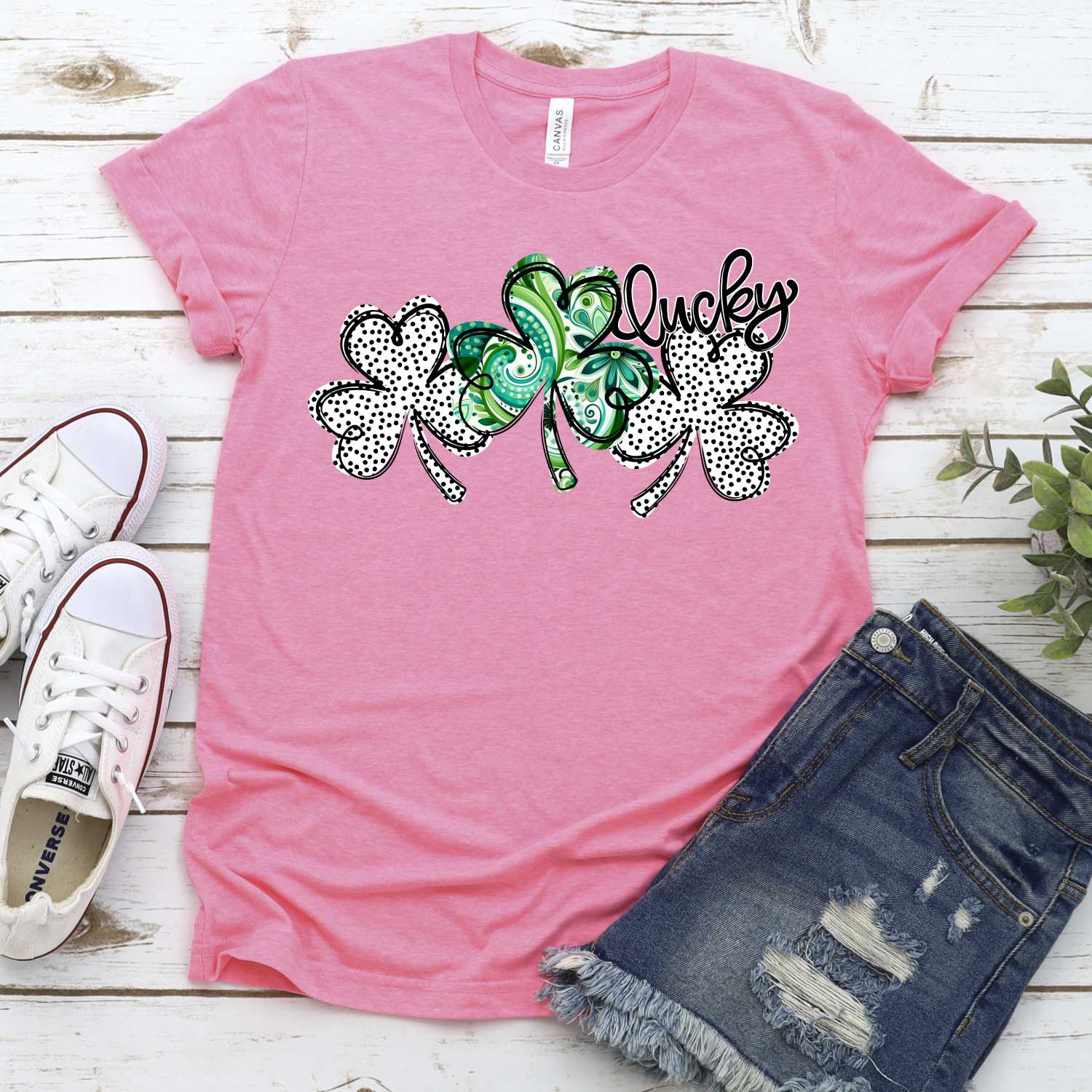 Triple clover green swirl dots *DTF* Transfer - Image 2