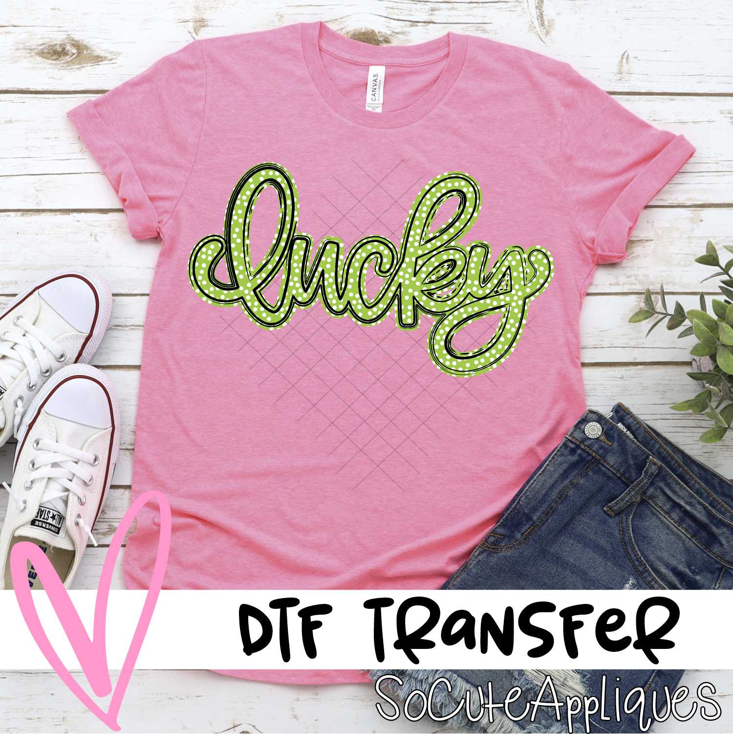 Lucky script polka dot *DTF* Transfer
