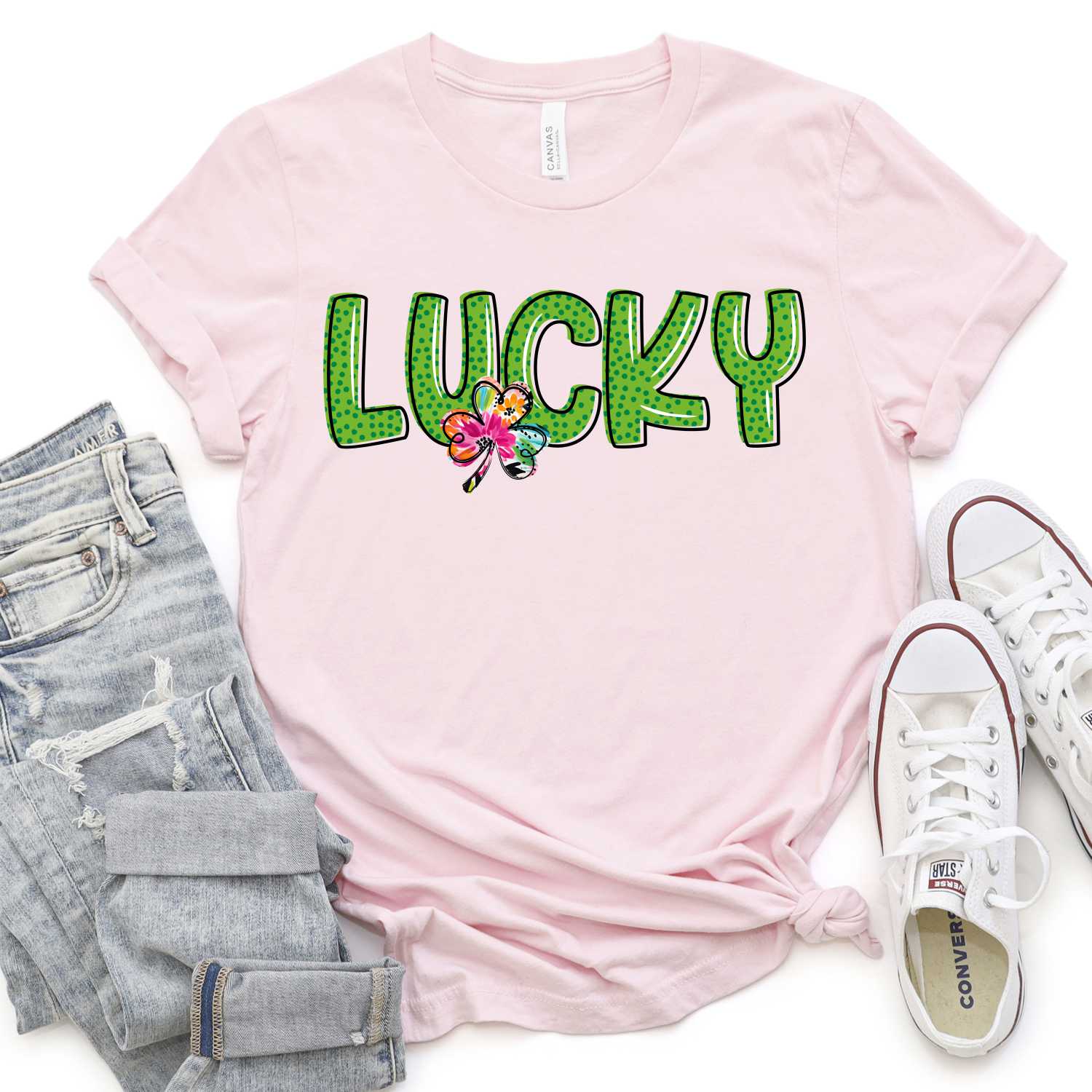 Lucky polka dot bright clover *DTF* Transfer - Image 2
