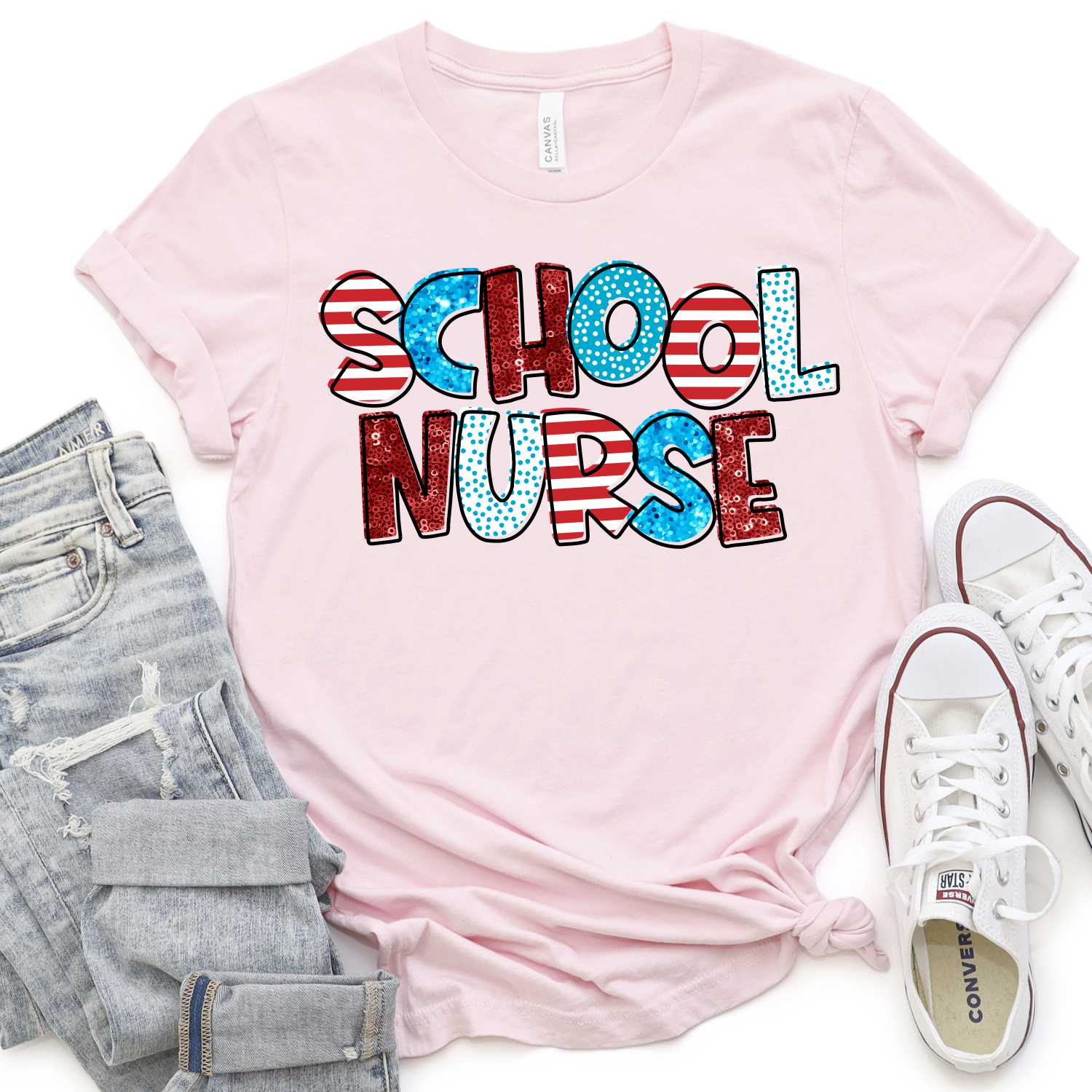 School Nurse mixed glitter *DTF* Transfer