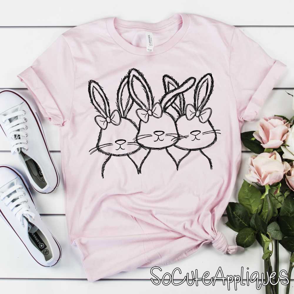 Single color Bunny Trio girls *DTF* Transfer - Image 6