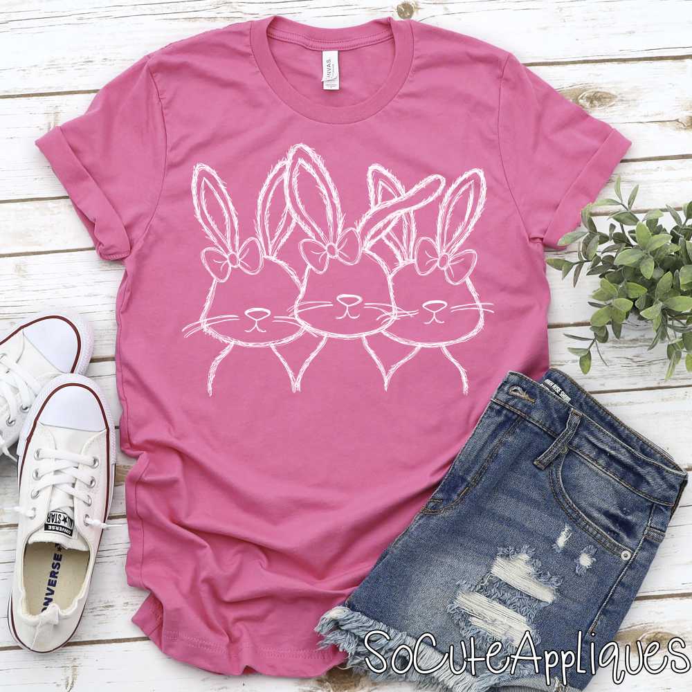 Single color Bunny Trio girls *DTF* Transfer - Image 5