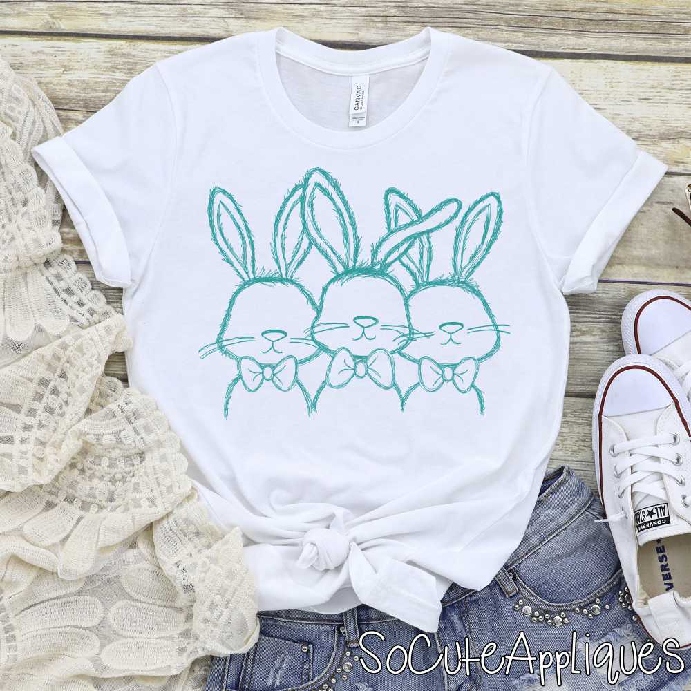 Single color Bunny Trio boys *DTF* Transfer - Image 3