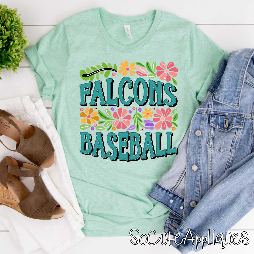 CUSTOM MASCOT flower BASEBALL *DTF* Transfer - Image 3