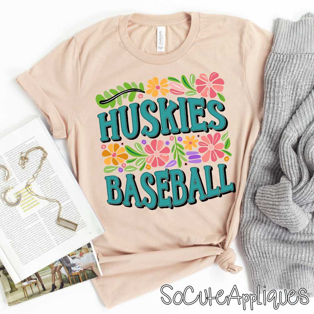 CUSTOM MASCOT flower BASEBALL *DTF* Transfer - Image 2
