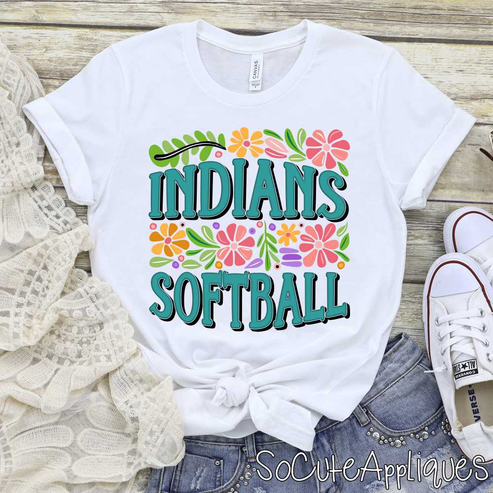 CUSTOM MASCOT flower SOFTBALL *DTF* Transfer - Image 7