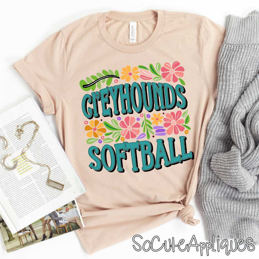 CUSTOM MASCOT flower SOFTBALL *DTF* Transfer - Image 5
