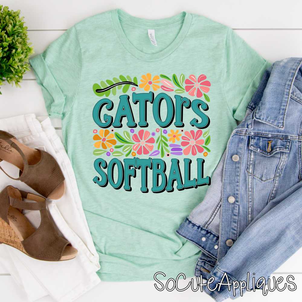 CUSTOM MASCOT flower SOFTBALL *DTF* Transfer - Image 4