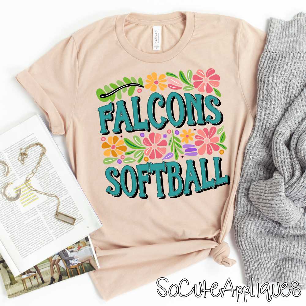 CUSTOM MASCOT flower SOFTBALL *DTF* Transfer - Image 2