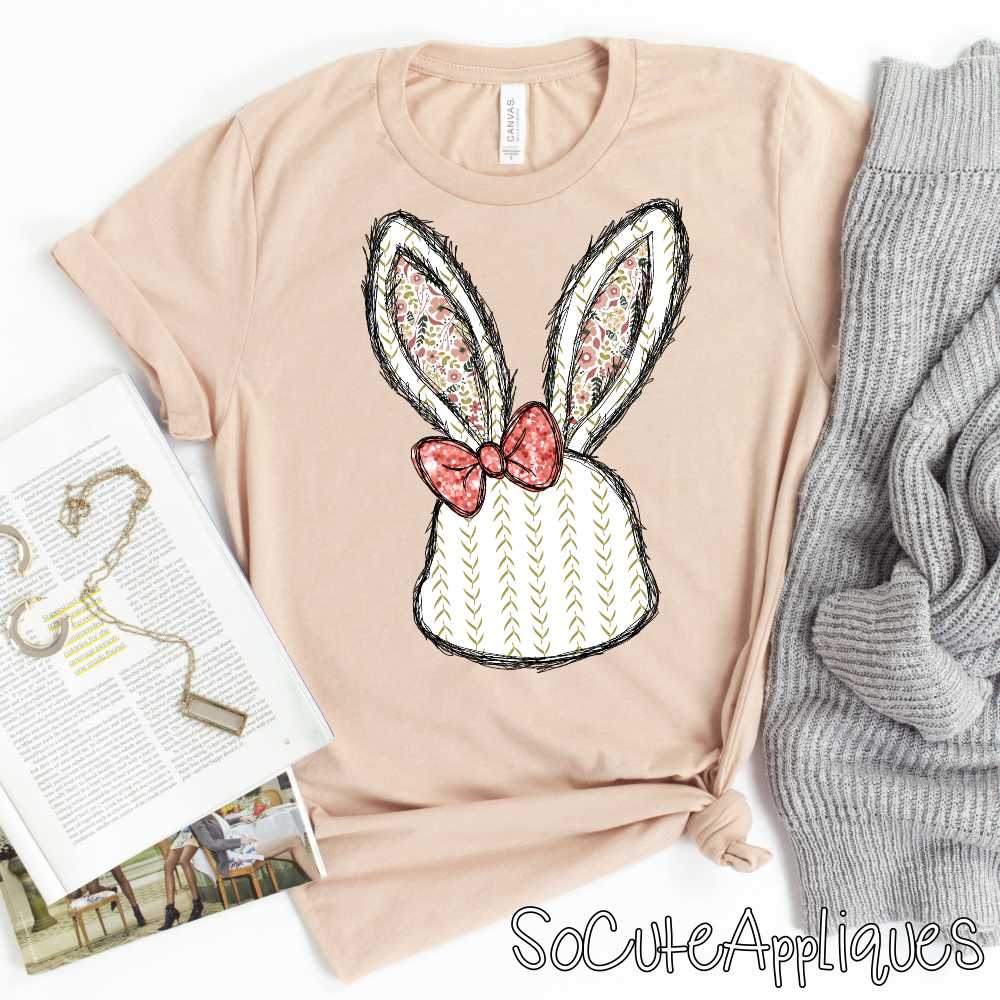 *CUSTOM* Girl Bunny head with bow *DTF* Transfer - Image 8