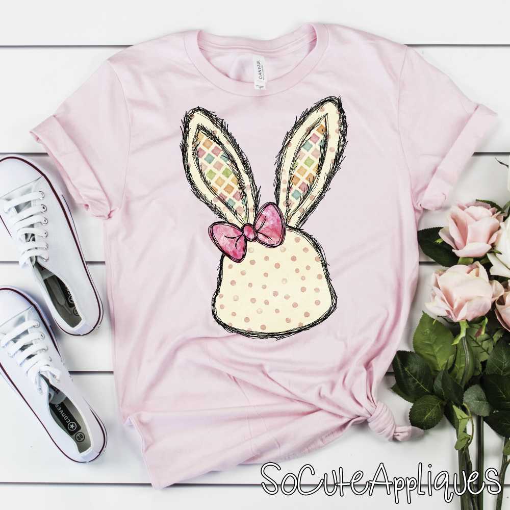 *CUSTOM* Girl Bunny head with bow *DTF* Transfer - Image 7