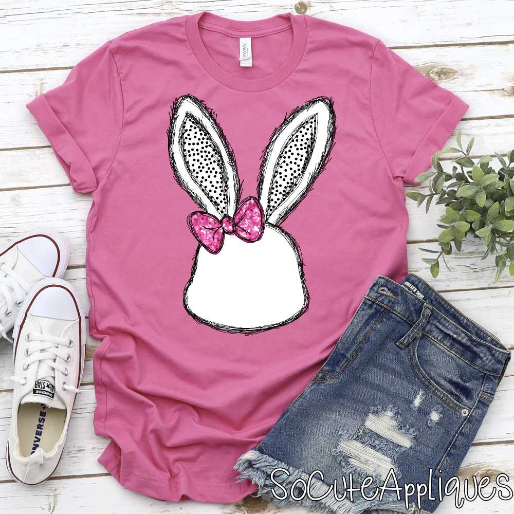 *CUSTOM* Girl Bunny head with bow *DTF* Transfer - Image 6