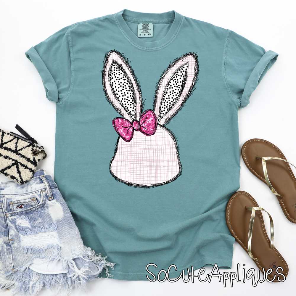*CUSTOM* Girl Bunny head with bow *DTF* Transfer - Image 5