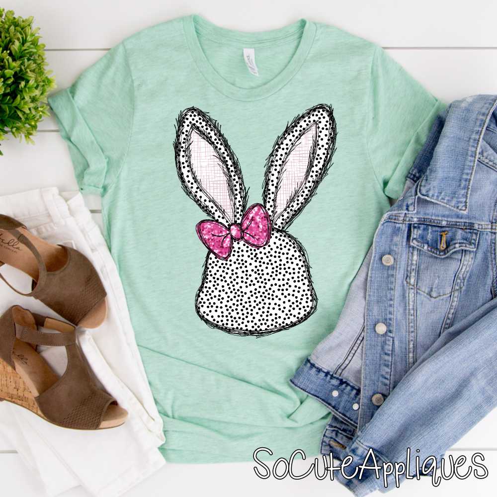 *CUSTOM* Girl Bunny head with bow *DTF* Transfer - Image 2