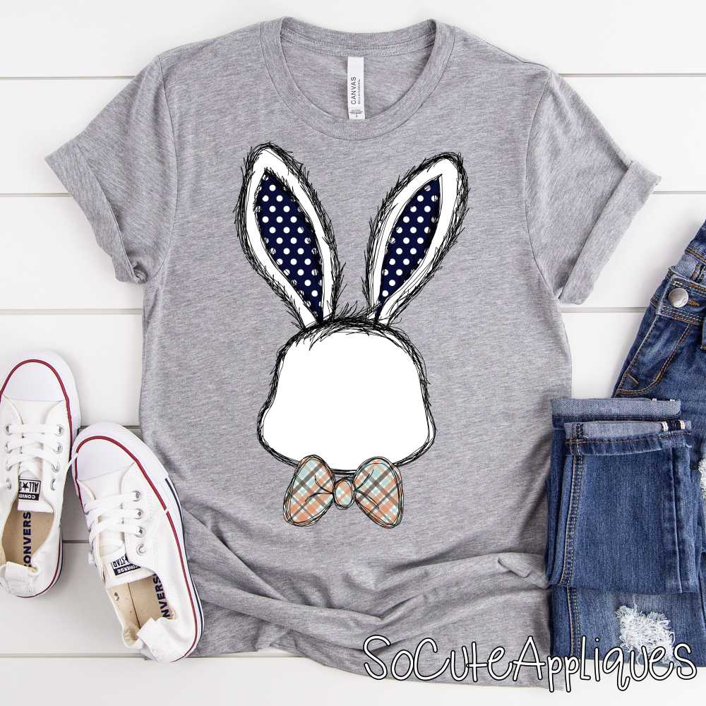 *CUSTOM* Boy Bunny head with bowtie *DTF* Transfer - Image 9