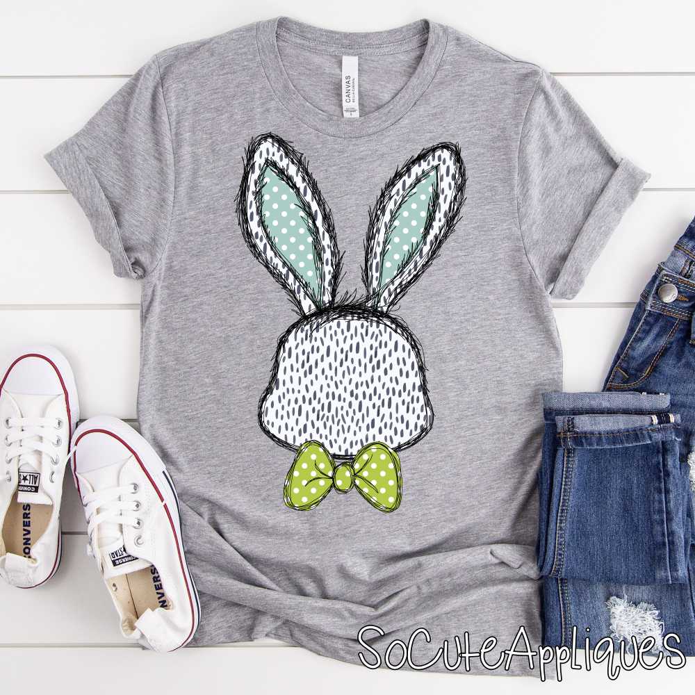 *CUSTOM* Boy Bunny head with bowtie *DTF* Transfer - Image 8