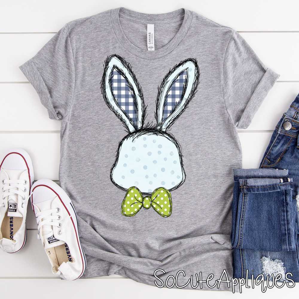 *CUSTOM* Boy Bunny head with bowtie *DTF* Transfer - Image 6