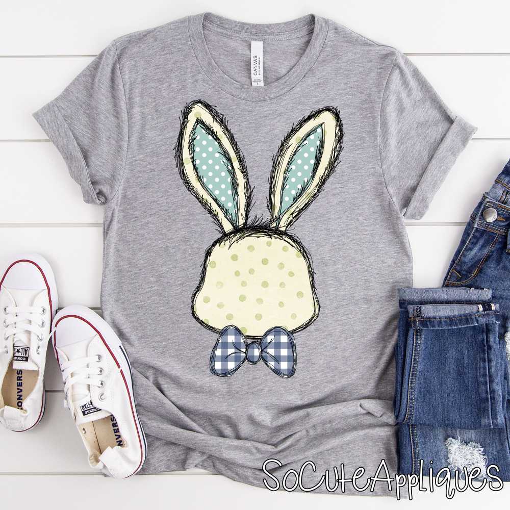 *CUSTOM* Boy Bunny head with bowtie *DTF* Transfer - Image 5