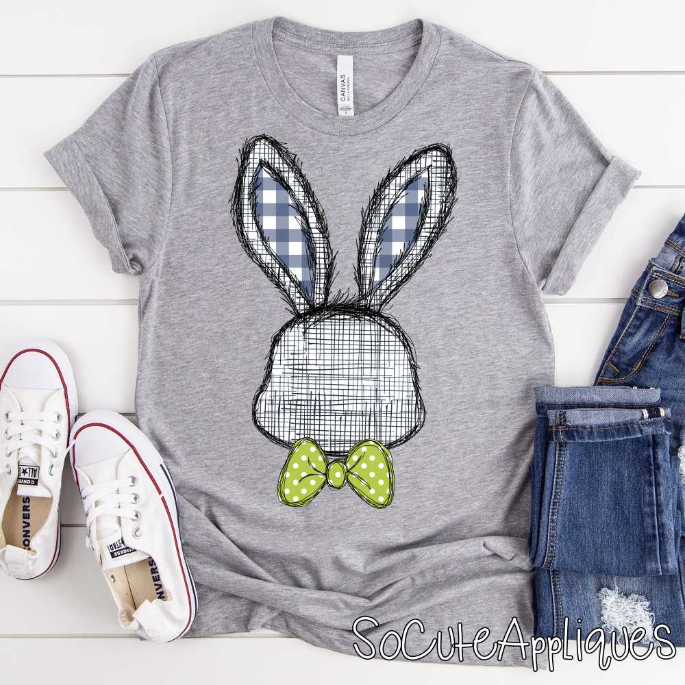 *CUSTOM* Boy Bunny head with bowtie *DTF* Transfer - Image 4
