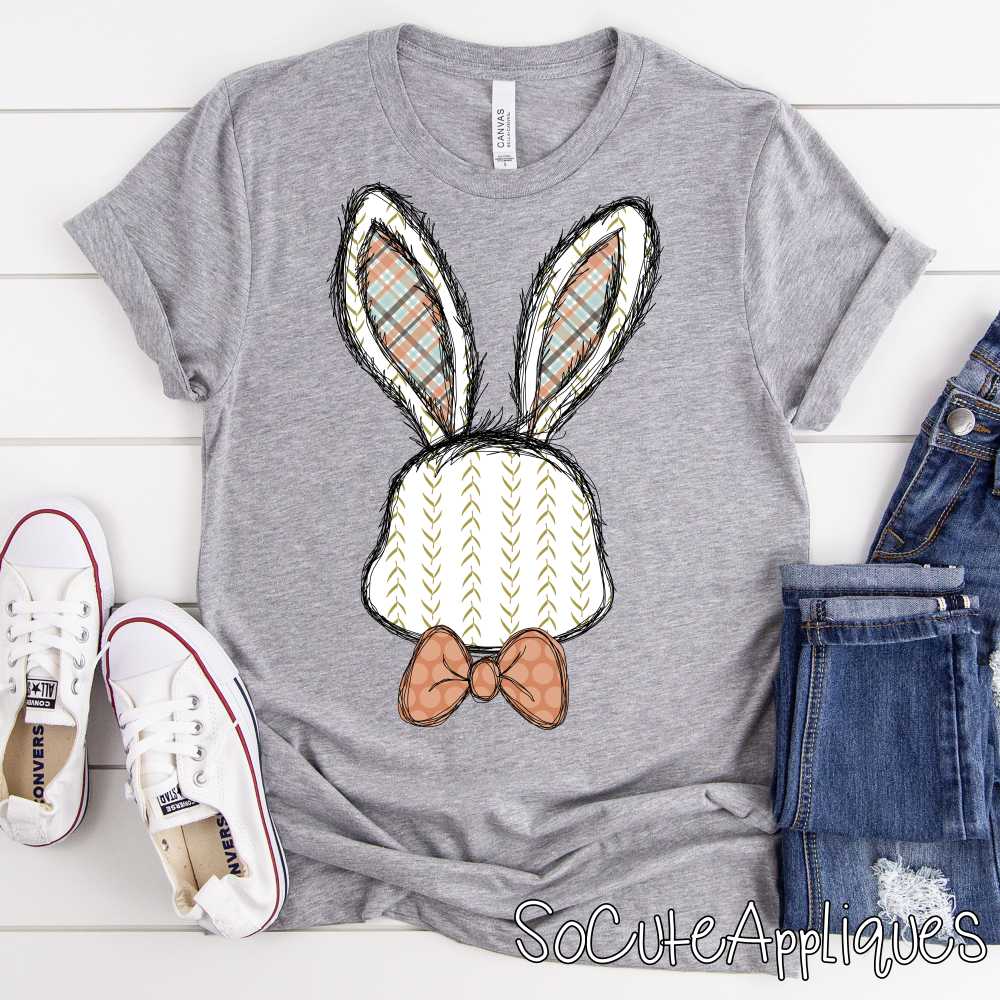 *CUSTOM* Boy Bunny head with bowtie *DTF* Transfer - Image 2