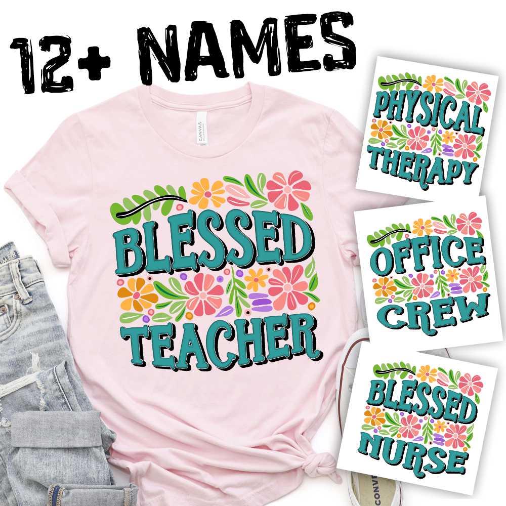 Occupations split flowers *DTF* Transfer 12+ Choices