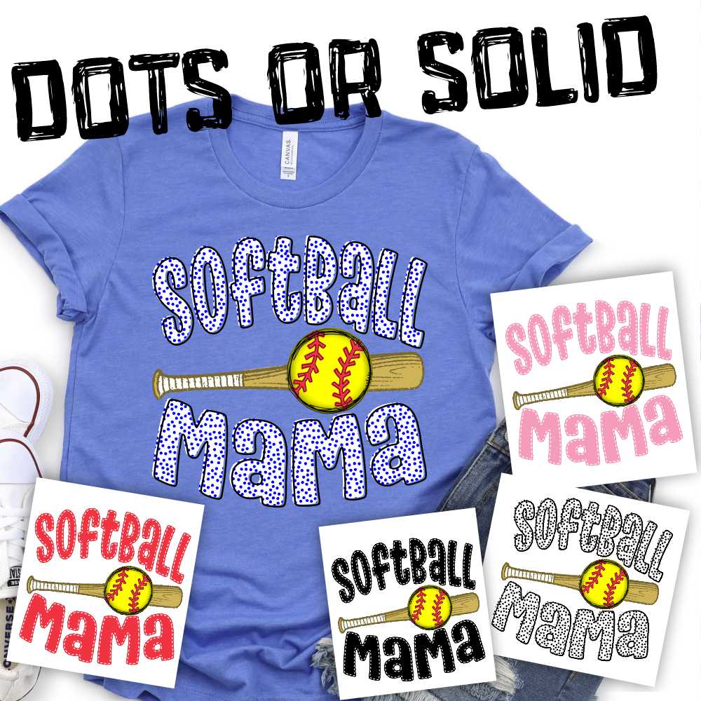 CUSTOM Softball Mama bat and plain ball *DTF* Transfer