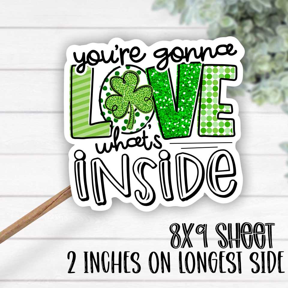 *STICKER SHEET* Youre gonna love whats inside clover 8x9 sticker sheet