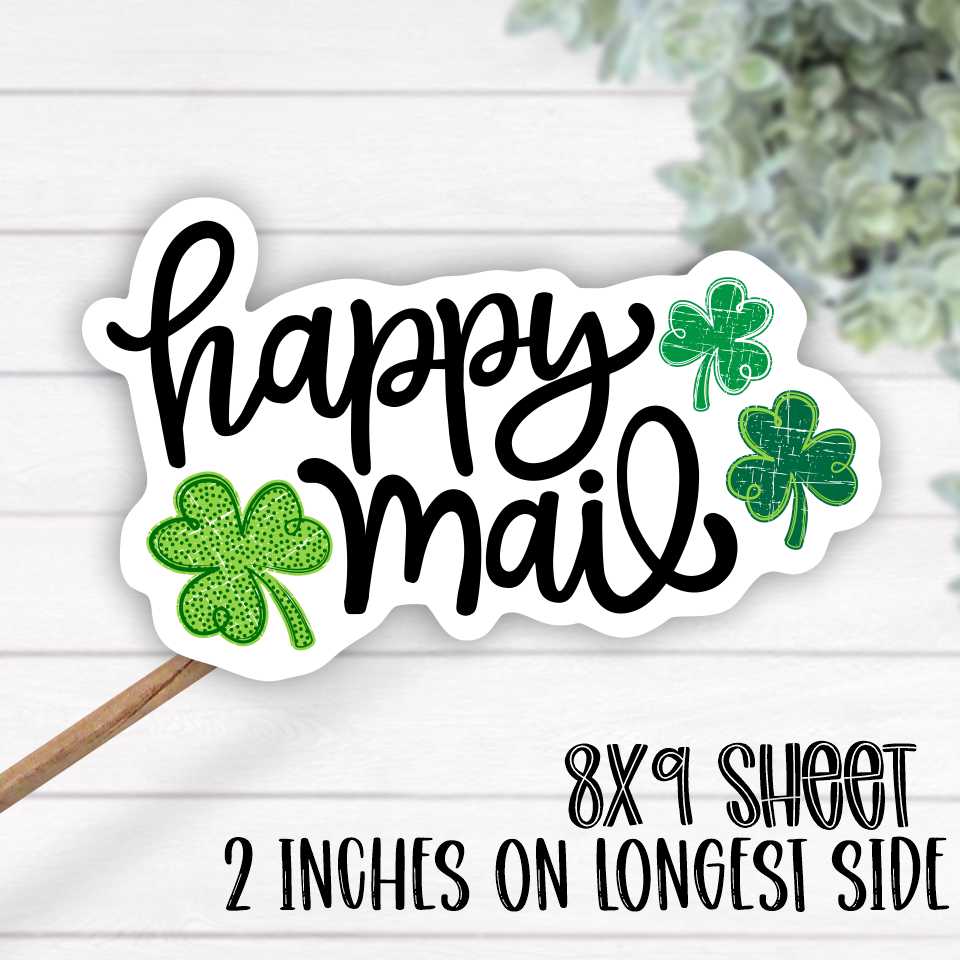 *STICKER SHEET* Happy Mail little clovers 8x9 sticker sheet