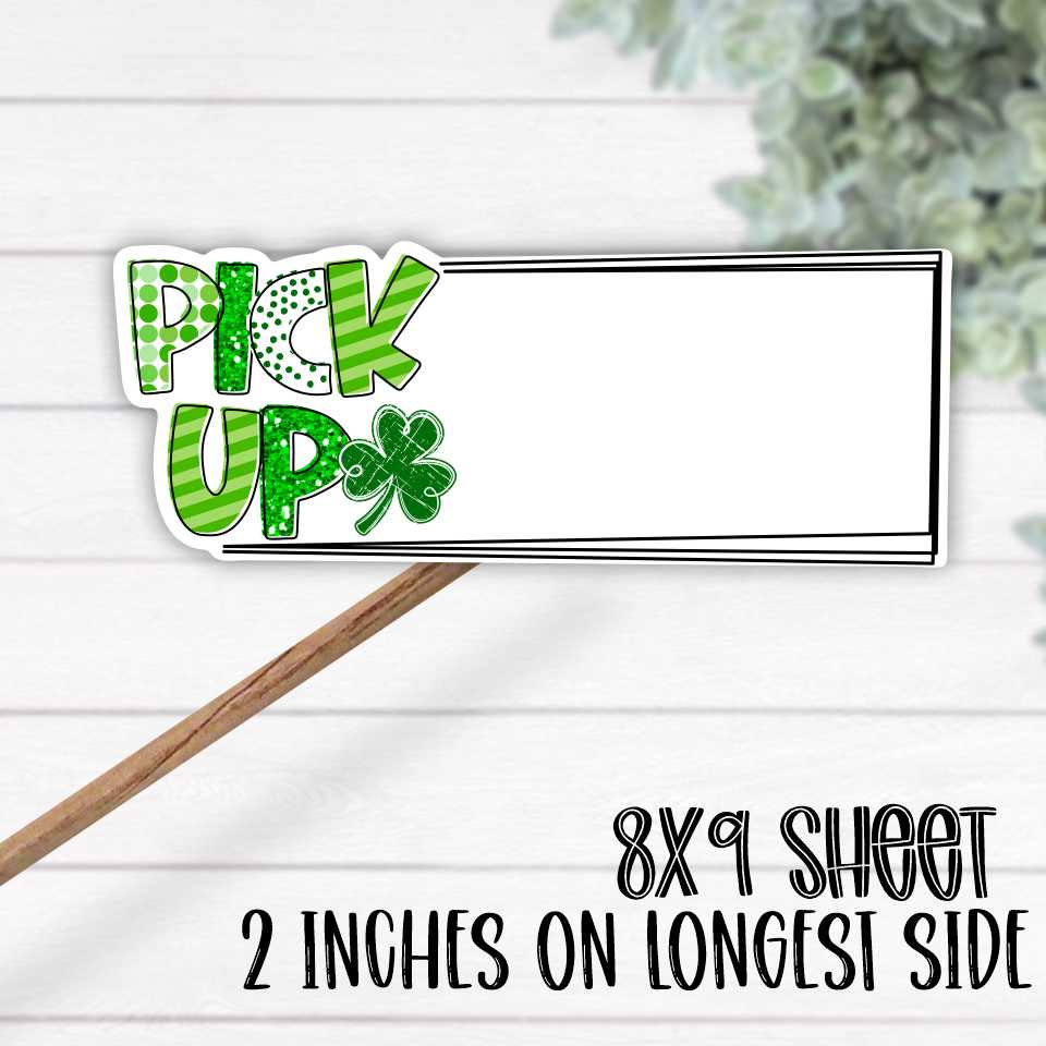 *STICKER SHEET* Pick up label long clover 8x9 sticker sheet