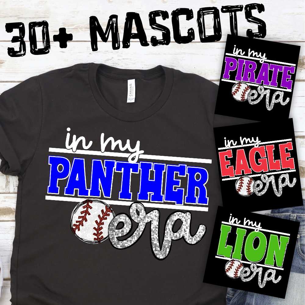 CUSTOM In my MASCOT era BASEBALL stripes WHITE *DTF* Transfer