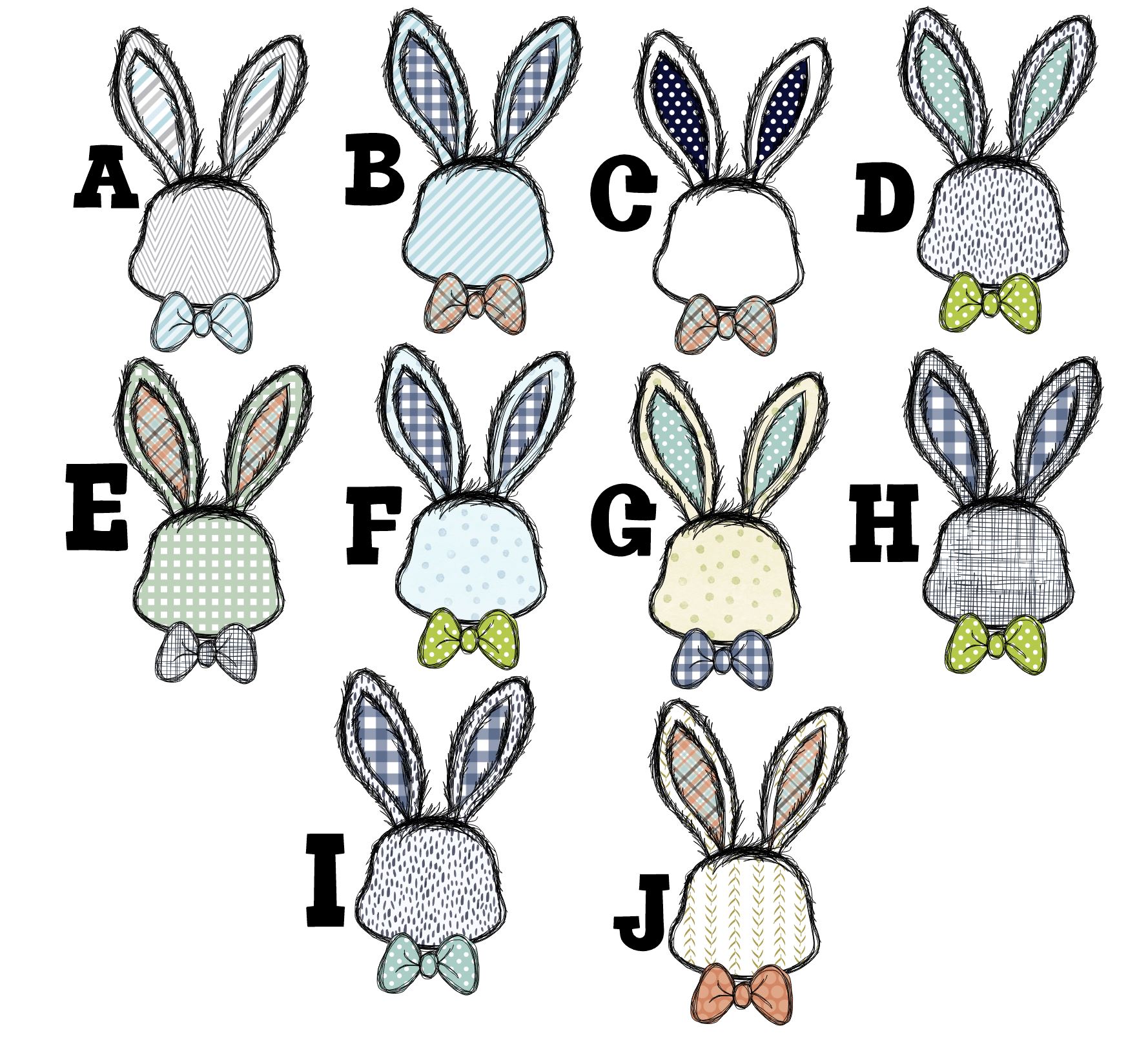 *CUSTOM* Boy Bunny head with bowtie *DTF* Transfer - Image 12