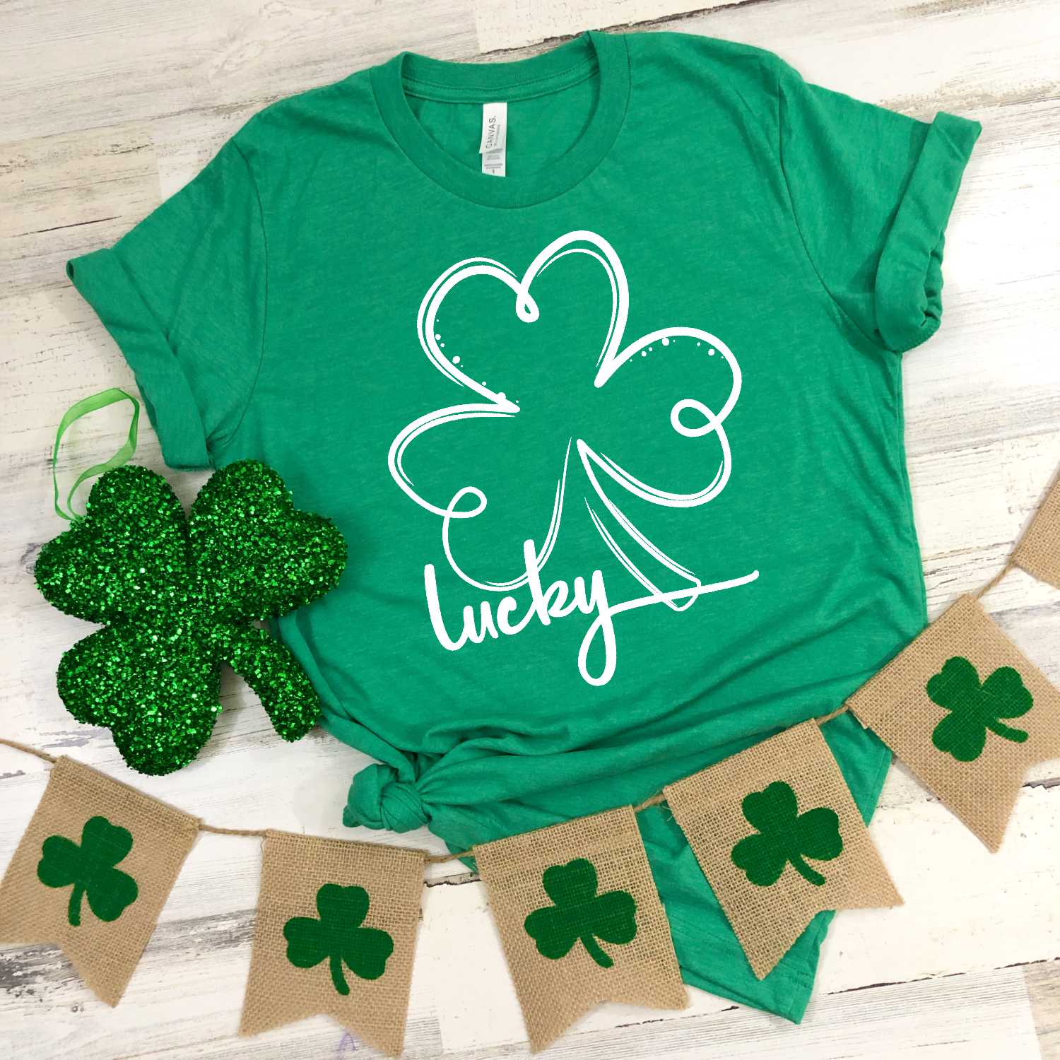 *NEW* Swirly clover lucky ADULT screen print – socuteappliques.net