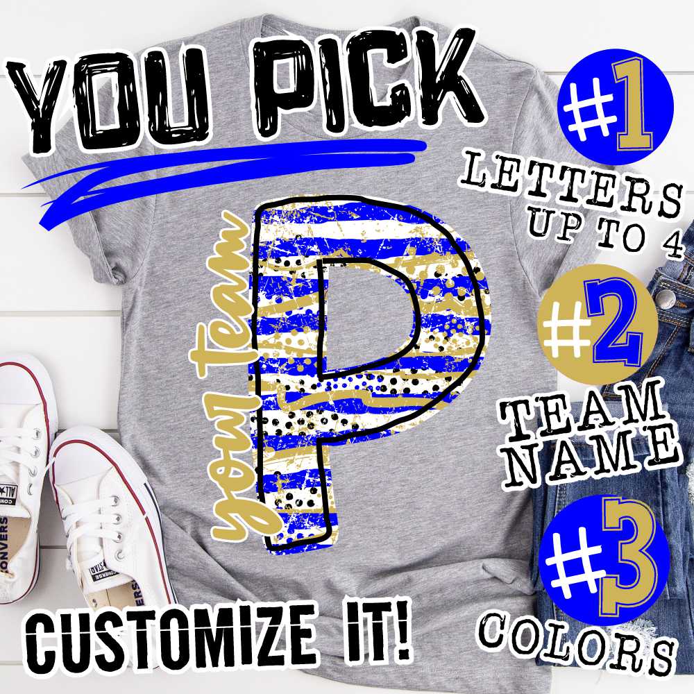 *CUSTOM NAME* Multi color messy stripe Initial mascot *DTF* Transfer -SEEME