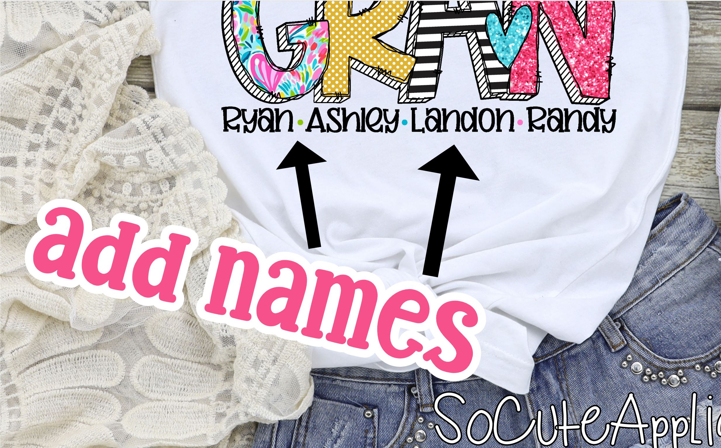 CUSTOM Bright Grandma names *DTF* Transfer - Image 3