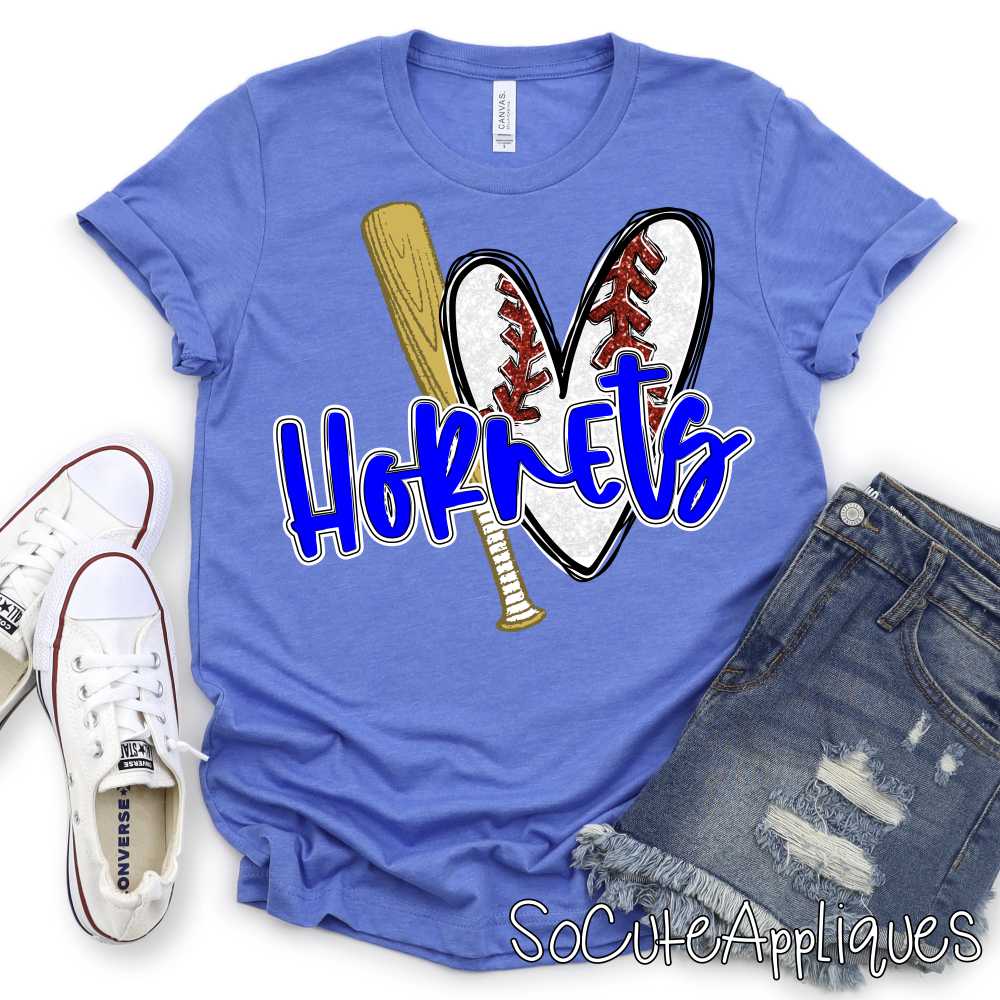 CUSTOM MASCOT Baseball heart shaped ball and bat *DTF* Transfer - Image 7