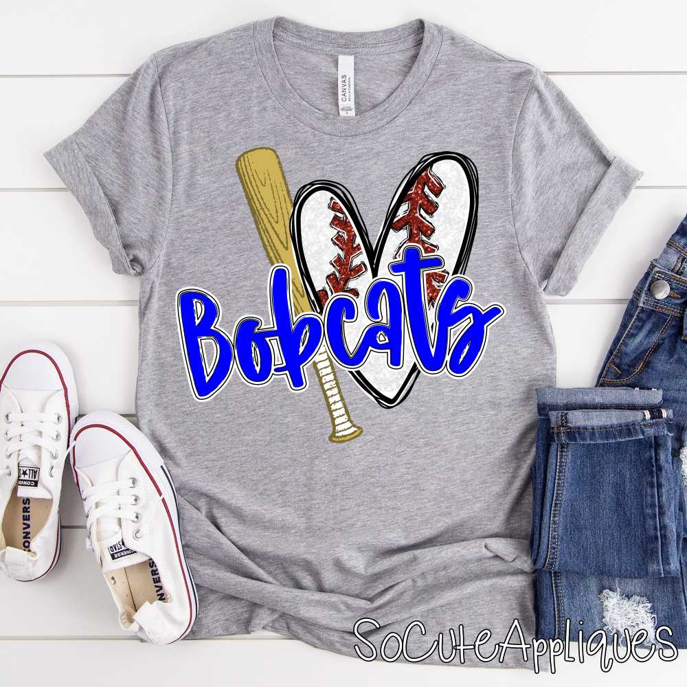 CUSTOM MASCOT Baseball heart shaped ball and bat *DTF* Transfer - Image 5