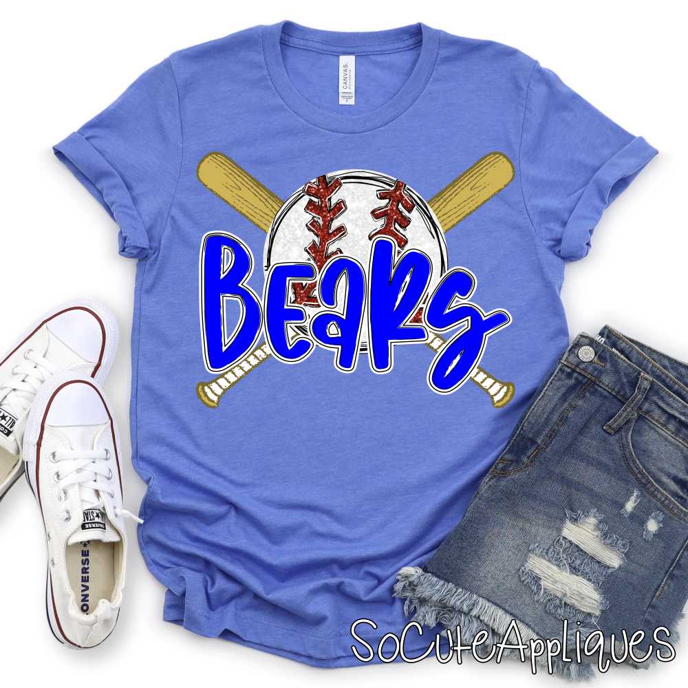 CUSTOM MASCOT Baseball crossed bats *DTF* Transfer - Image 3