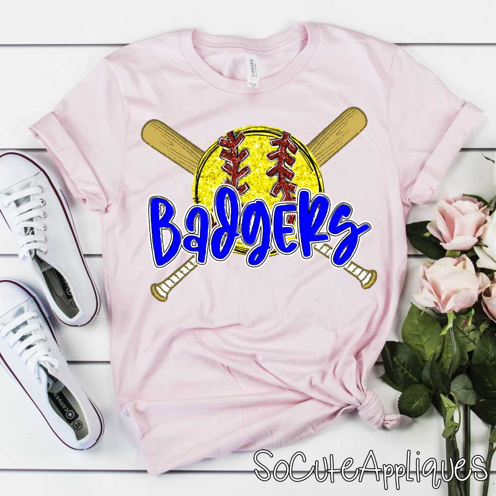 CUSTOM MASCOT Softball crossed bats *DTF* Transfer - Image 4