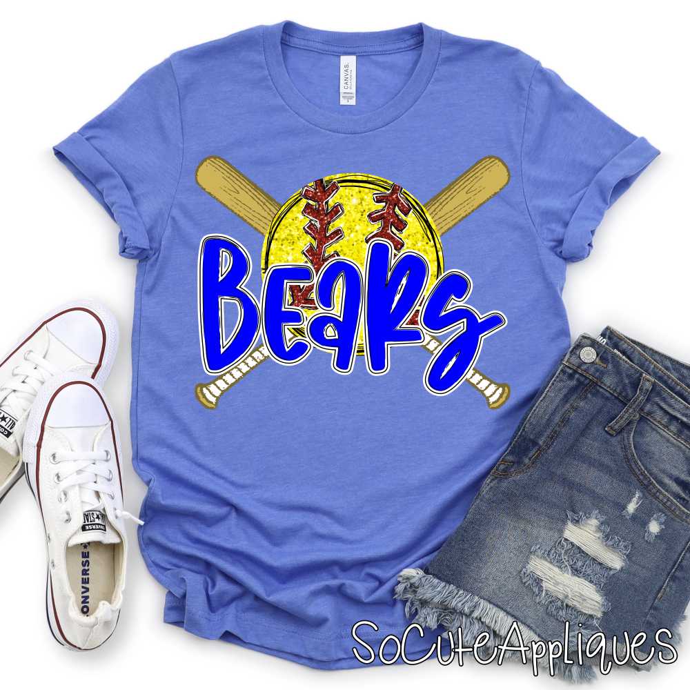 CUSTOM MASCOT Softball crossed bats *DTF* Transfer - Image 3